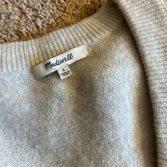 Madewell Bartlett Women's V-Neck Sweater - Light Gray size small - Picture 7 of 11